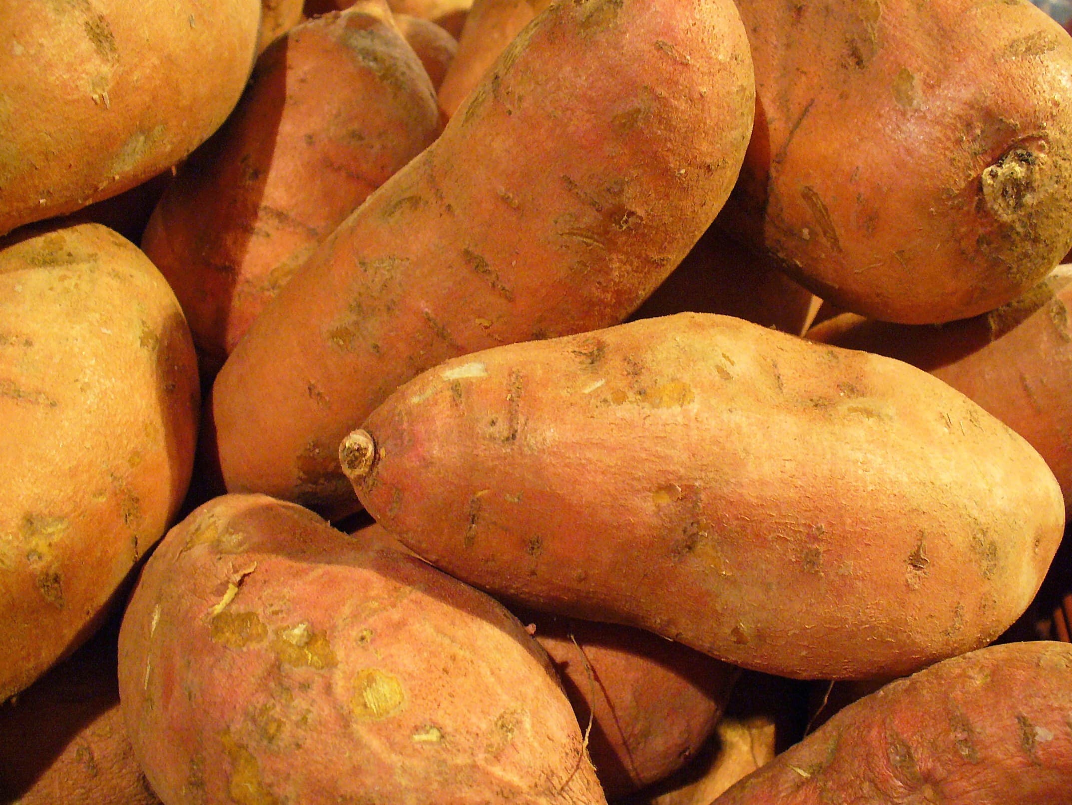 Sweet potatoes, orange flesh, without skin, raw
