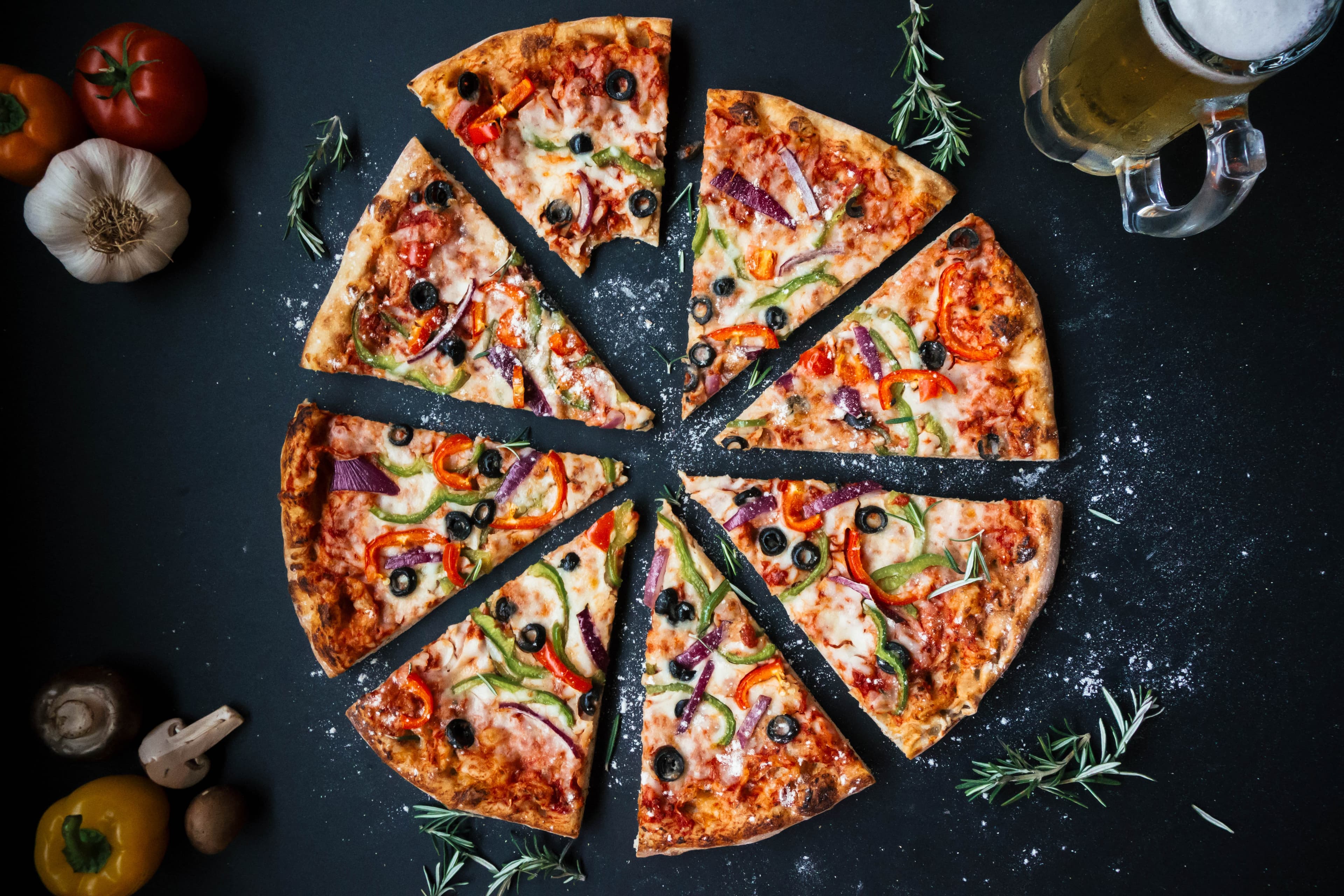 Pizza, cheese, with fruit, thin crust